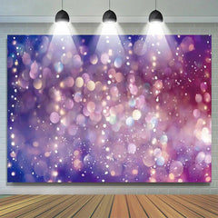 Lofaris Purple Light Dreamy Glitter Girl Birthday Backdrop