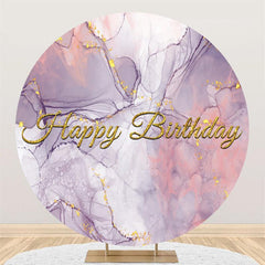 Lofaris Purple Marble Textured Circle Birthday Party Backdrop