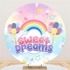 Lofaris Rainbow And Ballon Round Sweet Dream Birthday Backdrop