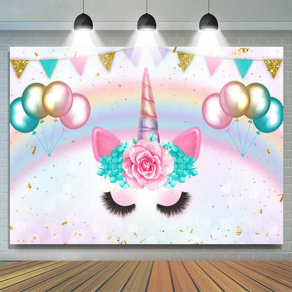 Unicorn baby shower store backdrop