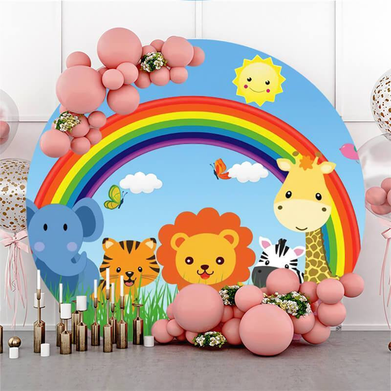 Lofaris Rainbow Sky Round Safari round backdrops