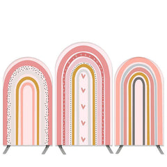 Lofaris Rainbow Theme Pink Birthday Party Arch Backdrop Kit