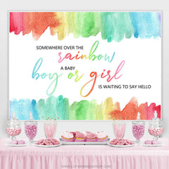 Lofaris Rainbow Themed Gender Reveal Baby Shower Backdrop