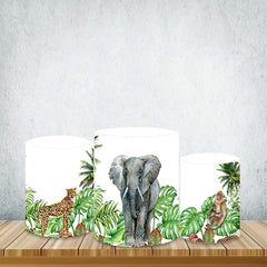 Lofaris Rainforest Wild Animals Plinth Cover White Sky Cake Table