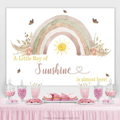 Lofaris Ray Of Sunshine Is Almost Here Baby Shower Backdrop