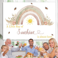 Lofaris Ray Of Sunshine Is Almost Here Baby Shower Backdrop