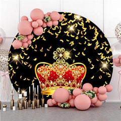 Lofaris Red Crown Circle Happy Birthday Backdrop For Women