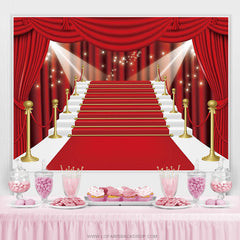 Lofaris Red Curtain Film Stars Celebrity Birthday Backdrop