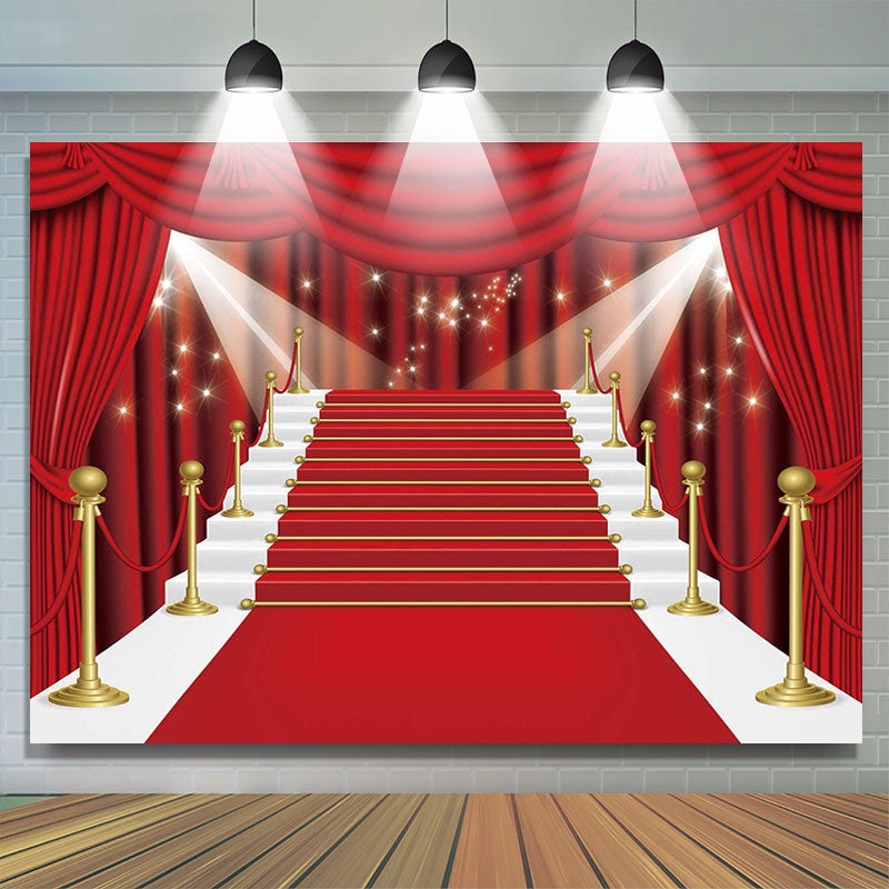 Lofaris Red Curtain Film Stars Celebrity Birthday Backdrop