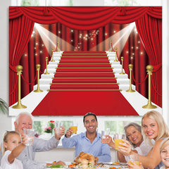 Lofaris Red Curtain Film Stars Celebrity Birthday Backdrop