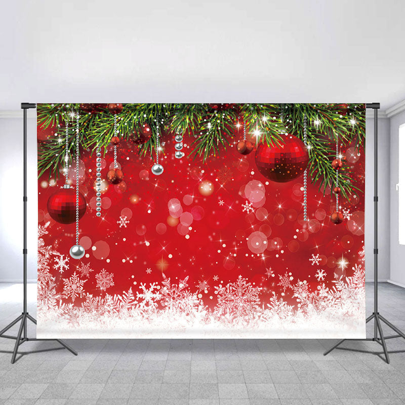 Lofaris Red Glitter Bokeh Decoration Backdrop For Chrismas