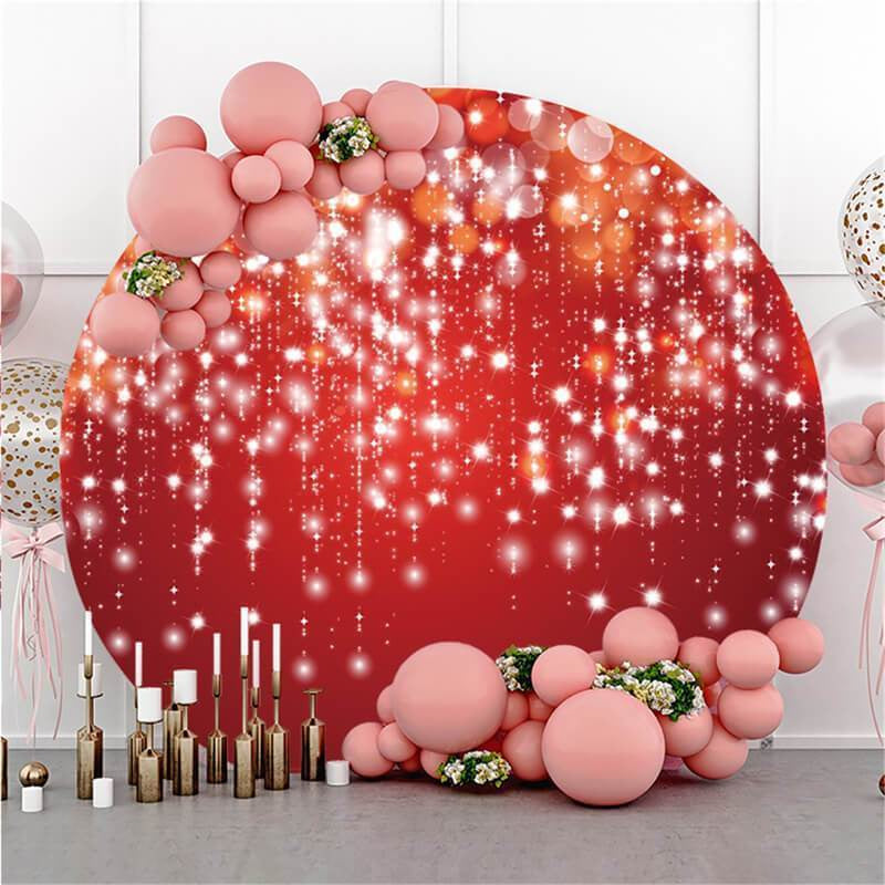 Lofaris Red Glitter Bokeh Theme Simple Circle Birthday Backdrop