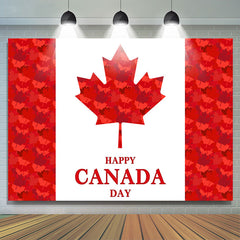 Lofaris Red Maple Leaves Canada Flag Dance Party Backdrop