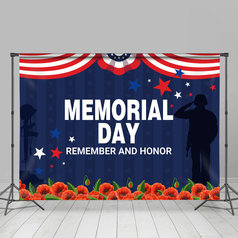 Lofaris Remember And Honor Usa Flag Independence Day Backdrop