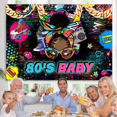 Lofaris Rock And Roll 80S Baby Dance Birthday Backdrop