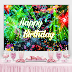 Lofaris Rock And Roll With Light Graffiti Birthday Backdrop