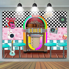 Lofaris Rock Roll Party Back To 50’s Sock Hop Birthday Backdrop