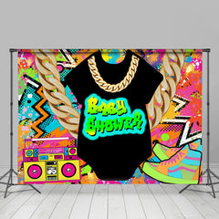 Lofaris Rock Roll With Abstract Graffiti Baby Shower Backdrop