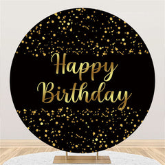 Lofaris Rose Gold And Black Happy Birthday Circle Backdrop