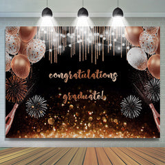 Lofaris Rose Gold Ballon Bokeh Congratulation Graduate Backdorp