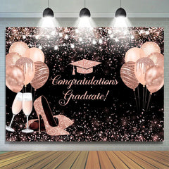 Lofaris Rose Gold High Heel Balloon Congratulations Backdrop