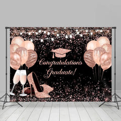 Lofaris Rose Gold High Heel Balloon Congratulations Backdrop