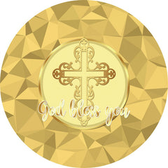 Lofaris Rose Golden Cross God Bless You Baby Shower Backdrop