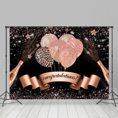 Lofaris Rose Pink Champagne Balloons Graduation Backdrop