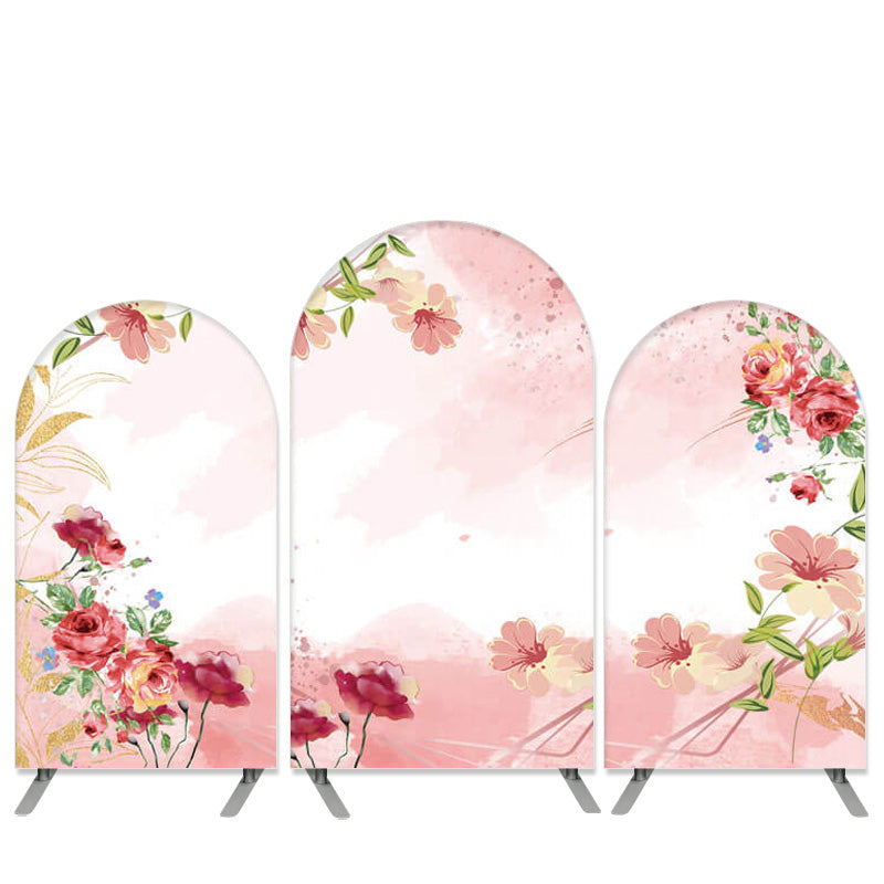 Lofaris Rose Pink Floral Theme Wedding Party Arch Backdrop Kit