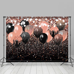 Lofaris Rose Pink Glitter Balloons Congrats Party Backdrop