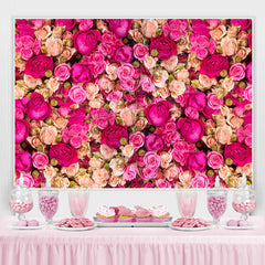 Lofaris Rose Red And Pink Floral Birthday Backdrop For Girl