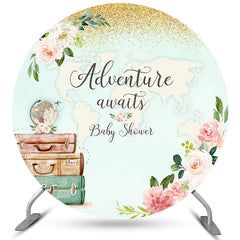 Lofaris Round Adventure Awaits Spring Baby Shower Backdrop