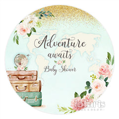 Lofaris Round Adventure Awaits Spring Baby Shower Backdrop