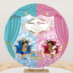 Lofaris Round Curtain Sofa Gender Reveal Baby Shower Backdrop