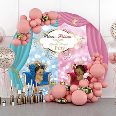 Lofaris Round Curtain Sofa Gender Reveal Baby Shower Backdrop