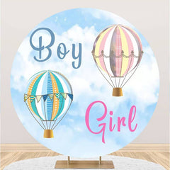 Lofaris Round fire Balloon Gender Reveal Baby Shower Backdrop