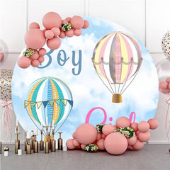 Lofaris Round fire Balloon Gender Reveal Baby Shower Backdrop