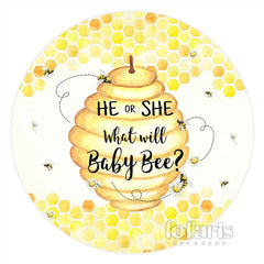 Lofaris Round He Or She What Will Baby Bee Shower Backdrop