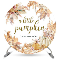 Lofaris Round Little Pumpkin Is On The Way Baby Shower Backdrop