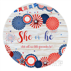 Lofaris Round She Or He Gender Reveal Baby Shower Backdrop