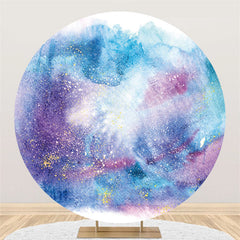 Lofaris Round Starry Sky Oil Painting Happy Birthday Backdrop