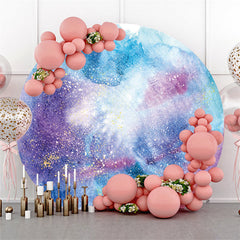 Lofaris Round Starry Sky Oil Painting Happy Birthday Backdrop