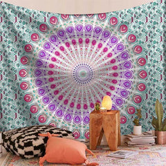 Lofaris Round Stripe Divination Mandala Pattern Wall Tapestry