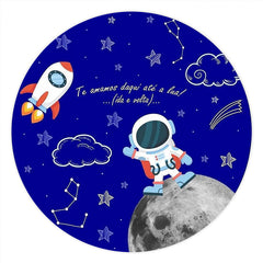 Lofaris Round Trip From The Moon Baby Shower Party Backdrop