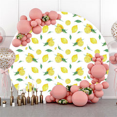 Lofaris Round Yellow Lemon Refreshing Happy Birthday Backdrop