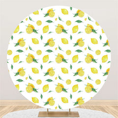 Lofaris Round Yellow Lemon Refreshing Happy Birthday Backdrop