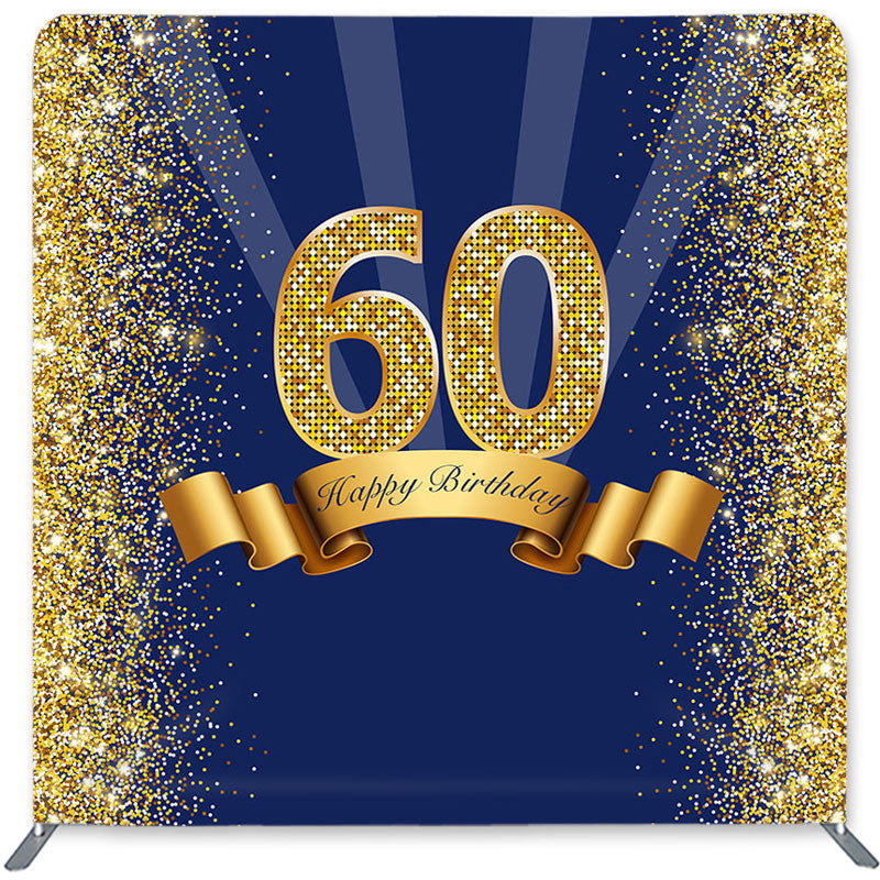 Lofaris Royal Blue Glitter Double-Sided Backdrop for Birthday Party