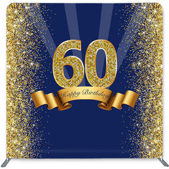 Lofaris Royal Blue Glitter Double-Sided Backdrop for Birthday Party