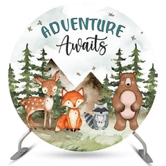 Lofaris Safari Adventure Awaits Circle Baby Shower Backdrop