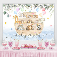 Lofaris Safari Boat Floral Balloon Baby Shower Backdrop